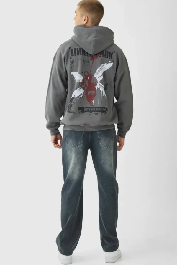 boohooMAN Oversized Linkin Park Wash License Hoodie | Hoodies & Sweats