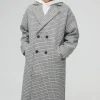 boohooMAN Oversized Longline Check Overcoat In | Man | Coats & Jackets