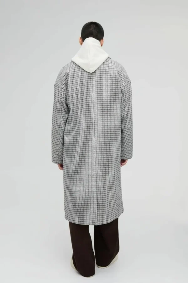 boohooMAN Oversized Longline Check Overcoat In | Man | Coats & Jackets