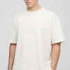 boohooMAN Oversized Man Embroidered Waffle T-Shirt | T-Shirts