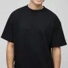 boohooMAN Oversized Man Embroidered Waffle T-Shirt | T-Shirts