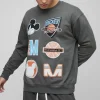 boohooMAN Oversized Mickey Mouse Varsity License Print Sweatshirt | Hoodies & Sweats | T-Shirts