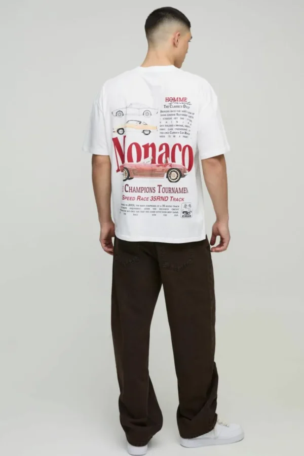 boohooMAN Oversized Monaco Car Graphic T-Shirt | T-Shirts
