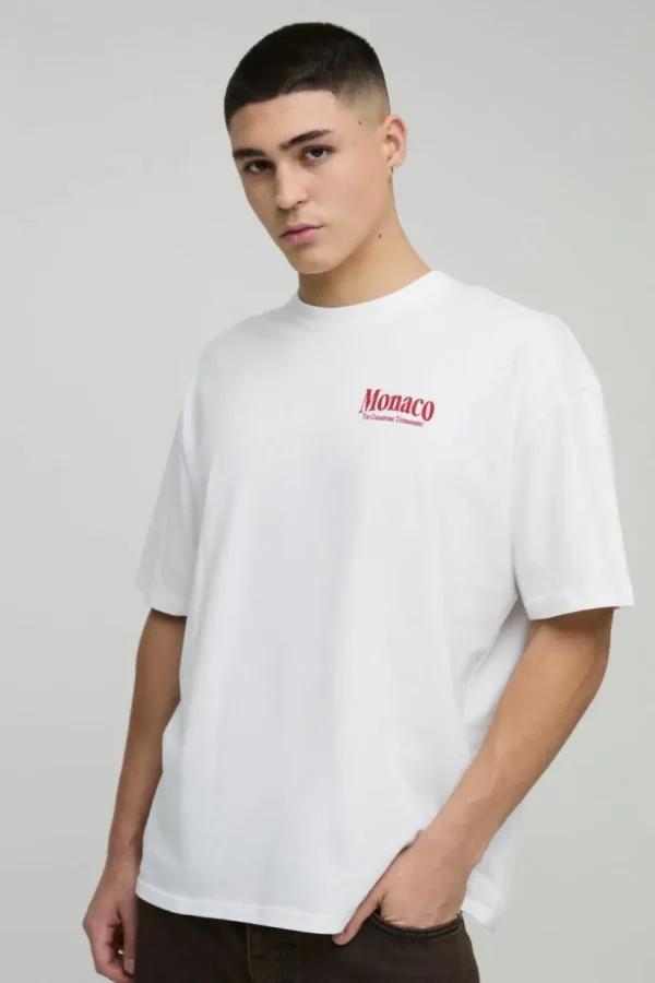 boohooMAN Oversized Monaco Car Graphic T-Shirt | T-Shirts