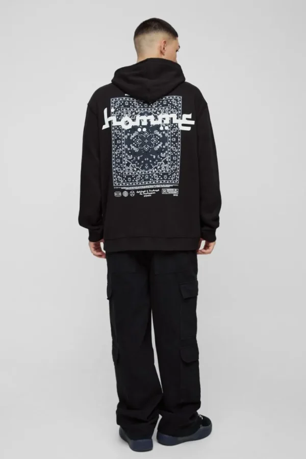 boohooMAN Oversized Mosaic Homme Graphic Hoodie | Hoodies & Sweats