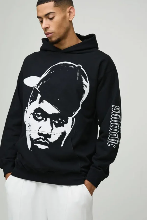 boohooMAN Oversized Nas License Print Hoodie | Hoodies & Sweats