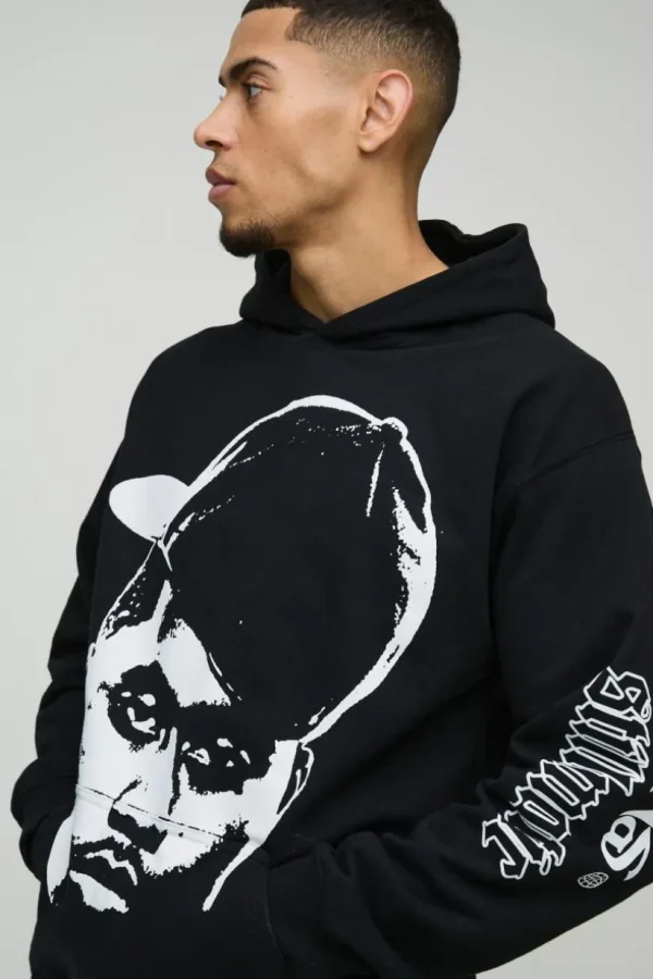 boohooMAN Oversized Nas License Print Hoodie | Hoodies & Sweats