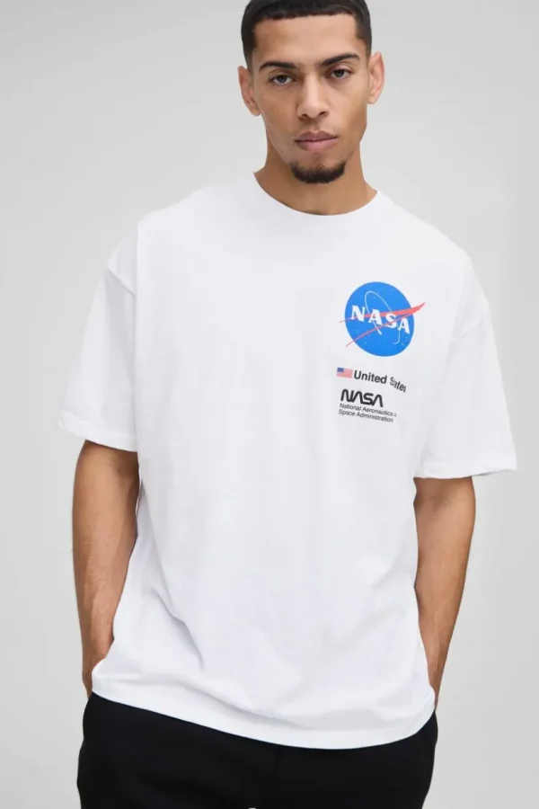 boohooMAN Oversized Nasa License Print T-Shirt | T-Shirts