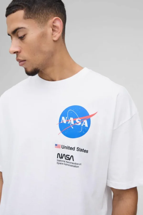 boohooMAN Oversized Nasa License Print T-Shirt | T-Shirts