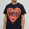 boohooMAN Oversized Nirvana Floral Heart License T-Shirt | T-Shirts