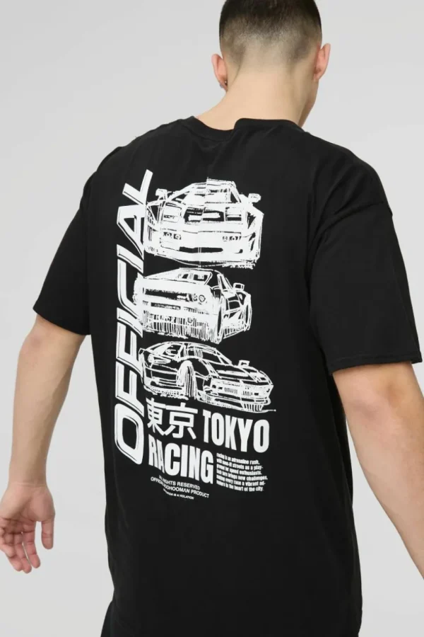 boohooMAN Oversized Official Racing Graphic T-Shirt | Hoodies & Sweats | T-Shirts