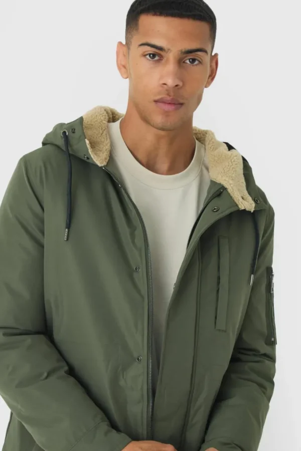 boohooMAN Oversized Parka With Borg Lined Hood In | Man | Coats & Jackets