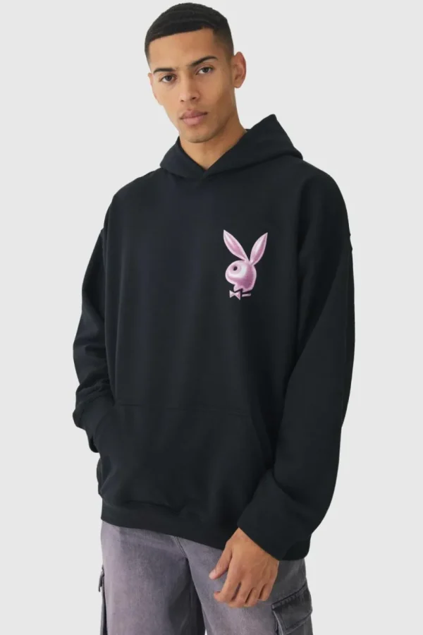 boohooMAN Oversized Playboy Varsity License Print Hoodie | Hoodies & Sweats