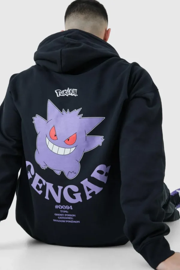 boohooMAN Oversized Pokemon Gengar License Hoodie | Hoodies & Sweats