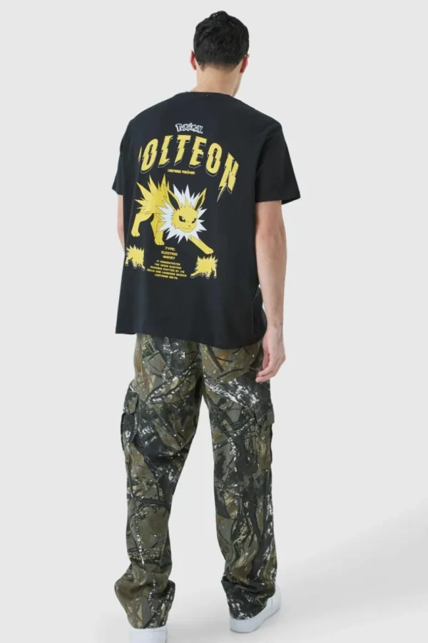 boohooMAN Oversized Pokemon Jolteon License T-shirt | T-Shirts