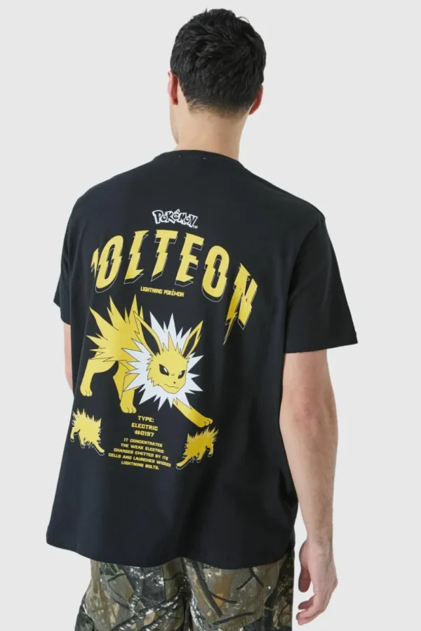 boohooMAN Oversized Pokemon Jolteon License T-shirt | T-Shirts