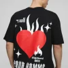 boohooMAN Oversized Pour Homme Flame Heart Graphic T-Shirt | Hoodies & Sweats | T-Shirts