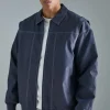 boohooMAN Oversized PU Panel Detail Bomber Jacket In | Man | Coats & Jackets