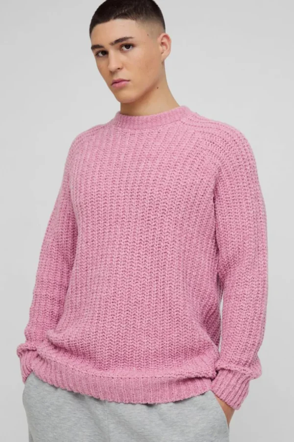 boohooMAN Oversized Raglan Detail Boucle Knit Jumper | Knitwear | Going Out Knitwear