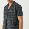 boohooMAN Oversized Raw Hem Boucle Shirt | Going Out | Shirts