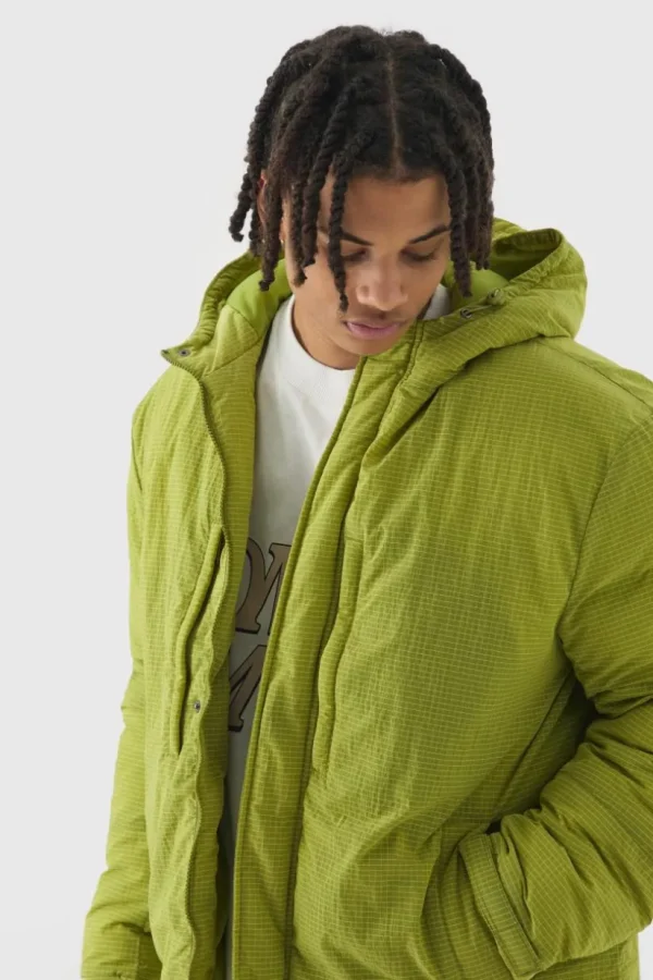 boohooMAN Oversized Ripstop Nylon Hooded Parka In | Man | Coats & Jackets