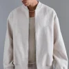 boohooMAN Oversized Salt And Pepper Melton Bomber Jacket | Man | Coats & Jackets