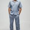 boohooMAN Oversized Short Sleeve Pleated Shirt & Straight Trouser Set | Sets & Coords