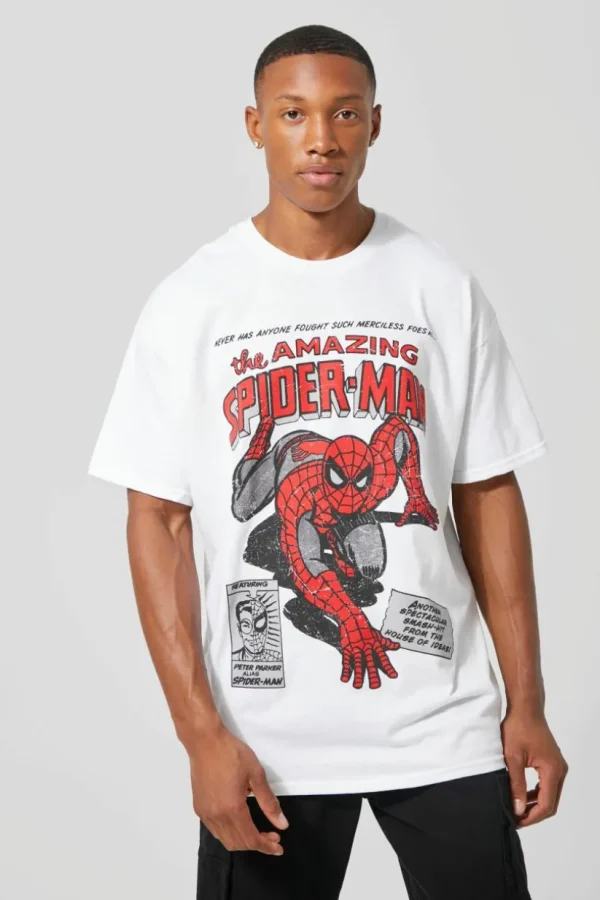 boohooMAN Oversized Spiderman License T-shirt | T-Shirts