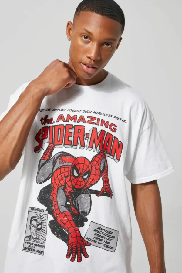 boohooMAN Oversized Spiderman License T-shirt | T-Shirts