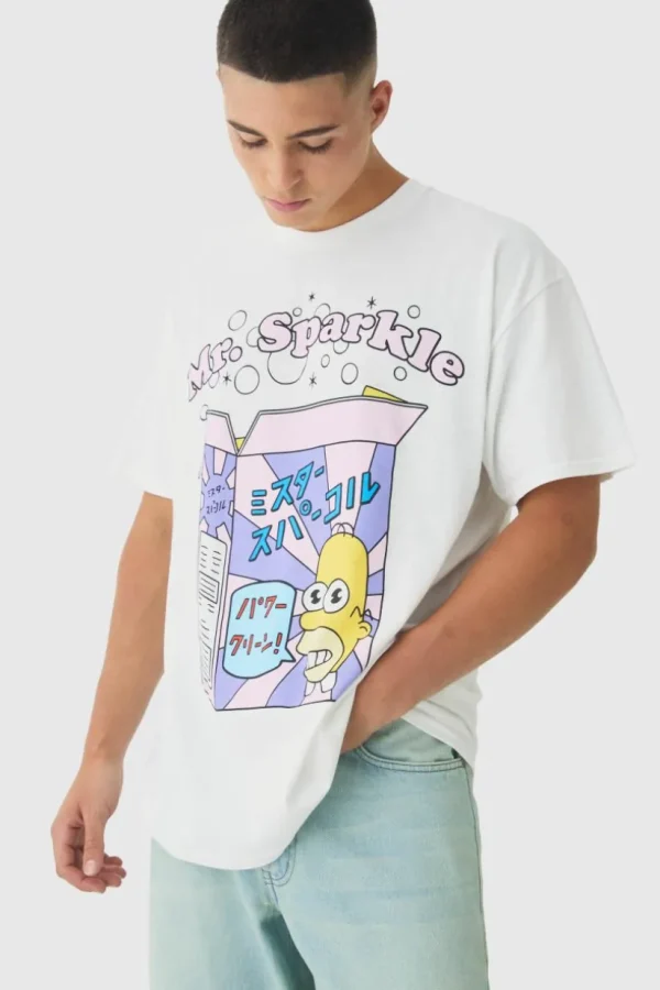 boohooMAN Oversized The Simpsons Anime License Print T-Shirt | T-Shirts