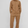 boohooMAN Oversized Two-tone Zip Ribbed Jersey Shirt & Straight Jogger Set | Sets & Coords