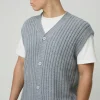 boohooMAN Oversized V Neck Knitted Vest | Knitwear | Going Out Knitwear