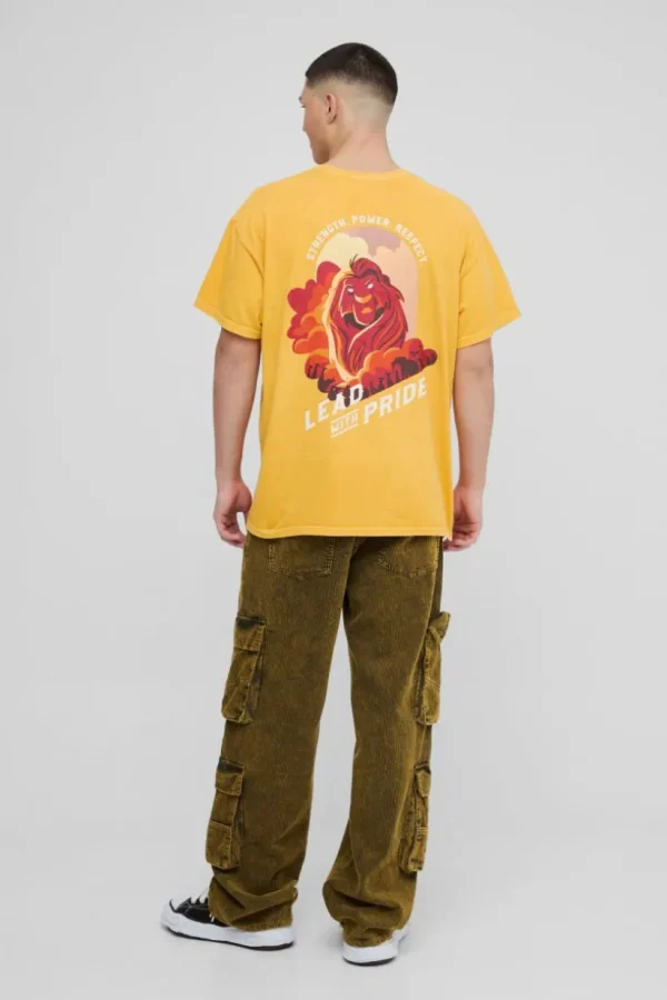 boohooMAN Oversized Wash Disney Lion King License Print T-Shirt | T-Shirts