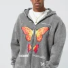 boohooMAN Oversized Washed Graphic Zip Through Hoodie | Hoodies & Sweats
