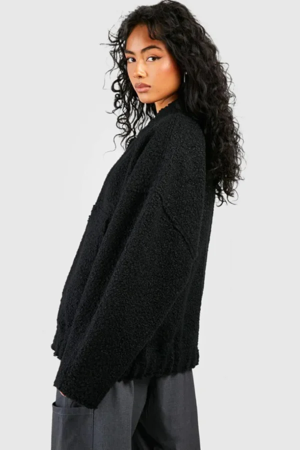 boohoo Oversized Wool Bomber Jacket | Women Shirts | Foundation