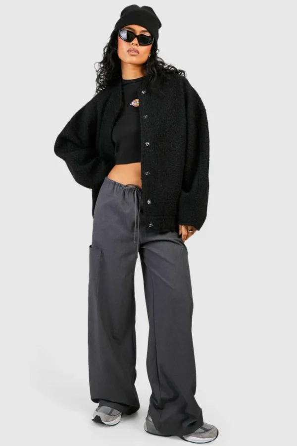 boohoo Oversized Wool Bomber Jacket | Women Shirts | Foundation