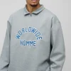 boohooMAN Oversized Worldwide Applique Half Zip Rugby Polo | Going Out Polo Shirts | Shirts