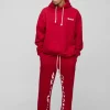 boohooMAN Oversized Worldwide Gusset Twisted Drawcord Tracksuit | Tracksuits