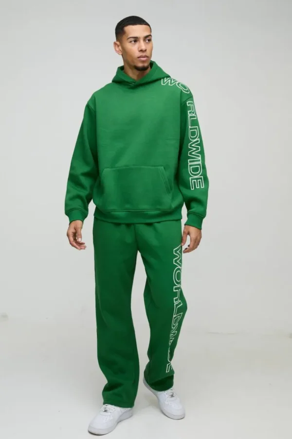 boohooMAN Oversized Worldwide Hooded Tracksuit | Tracksuits