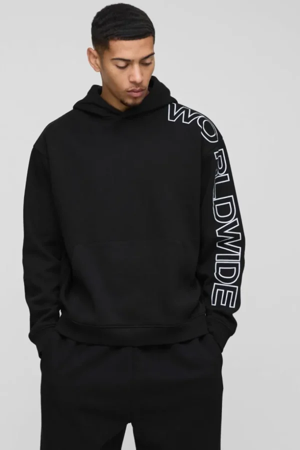 boohooMAN Oversized Worldwide Hoodie | Hoodies & Sweats