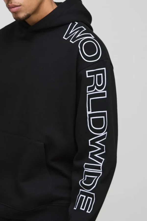 boohooMAN Oversized Worldwide Hoodie | Hoodies & Sweats