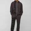 boohooMAN Oversized Worldwide Official Text Print Zip Through Tracksuit | Tracksuits