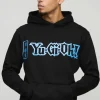boohooMAN Oversized Yu-Gi-Oh Blue Eyes Dragon License Print Hoodie | Hoodies & Sweats | T-Shirts