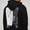 boohooMAN Oversized Zip Through Monochrome Floral Print Hoodie | Hoodies & Sweats