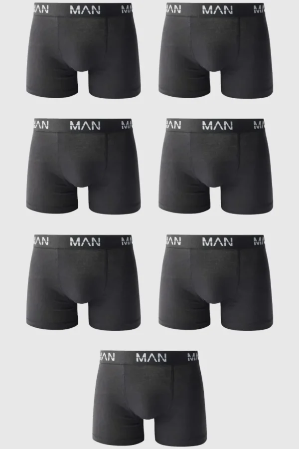 boohooMAN 7 Pack Man Dash Repeat Classic Trunks | Man | Underwear & Socks