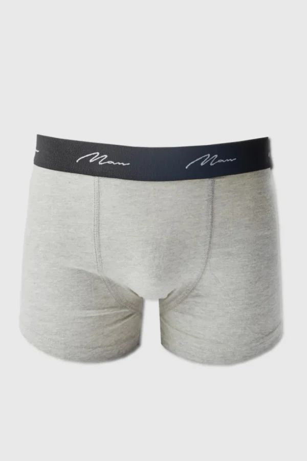 boohooMAN 3 Pack Man Signature Mixed Colour Trunks | Man | Underwear & Socks