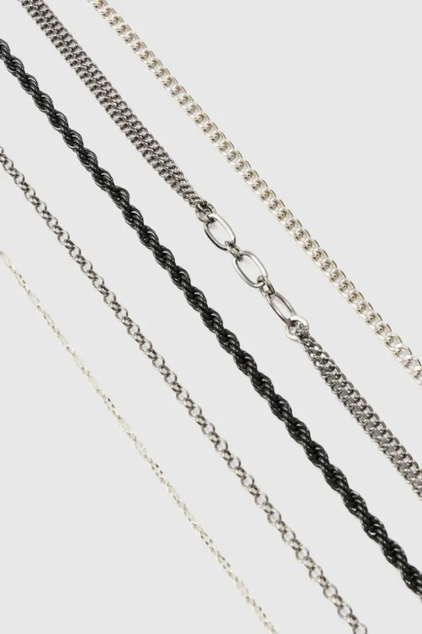 boohooMAN 5 Pack Mixed Chain Bracelets | Jewellery & Watches