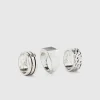 boohooMAN 3 Pack Stone Embossed Rings | Jewellery & Watches