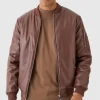 boohooMAN Padded PU Ma1 Bomber Jacket In | Man | Coats & Jackets