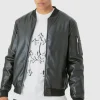 boohooMAN Padded PU Ma1 Bomber Jacket In | Man | Coats & Jackets